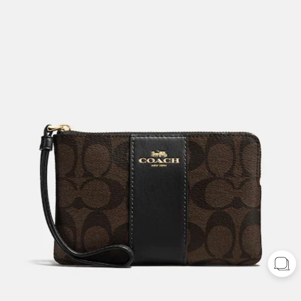Coach wristlet in classic print